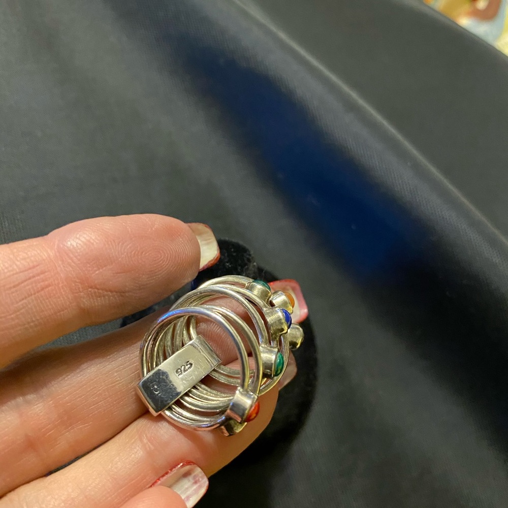 925 Sterling Silver Boho Stacking Ring - image 7